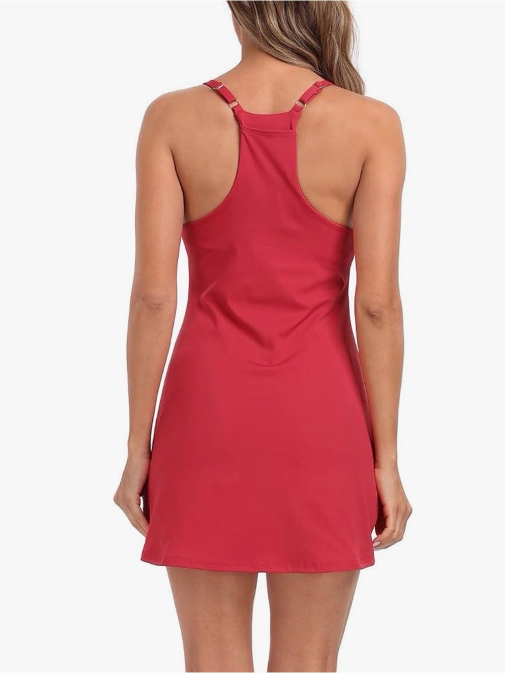 HDE Red Tennis Dress Shorts Set S Built In Bra Tenniscore Golf Activewear - Picture 8 of 10